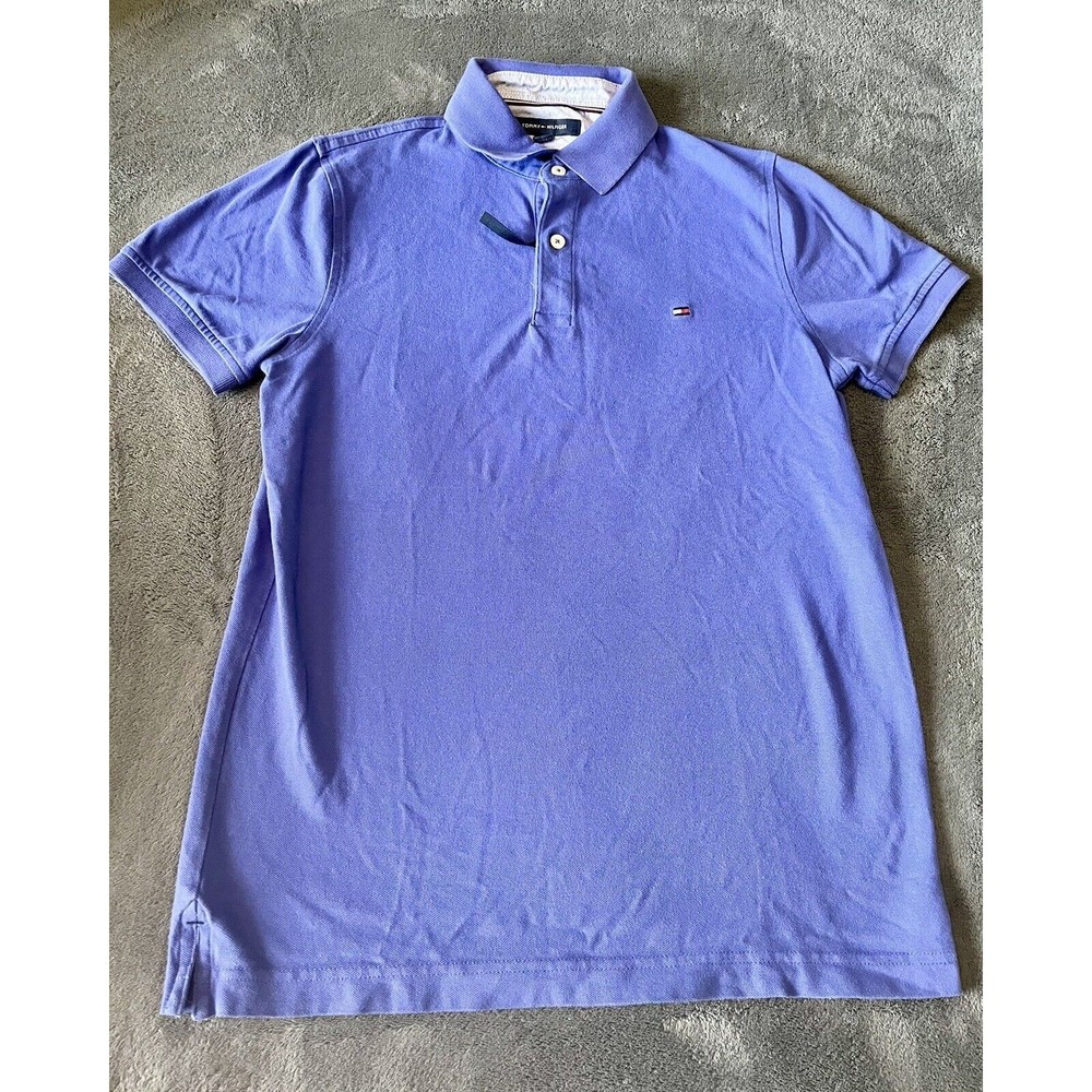 Tommy Hilfiger Mens Blue Short Sleeve Polo Shirt Size S Lightly Worn